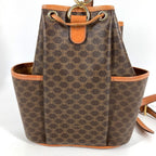 Celine Shoulder Bag Macadam Logo Leather Canvas Brown — view 3