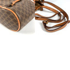 Celine Shoulder Bag Macadam Logo Leather Canvas Brown — view 9