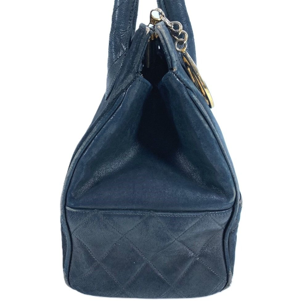 Chanel Handbag Stitch Logo Leather Black — view 3