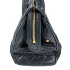 Chanel Handbag Stitch Logo Leather Black — view 4