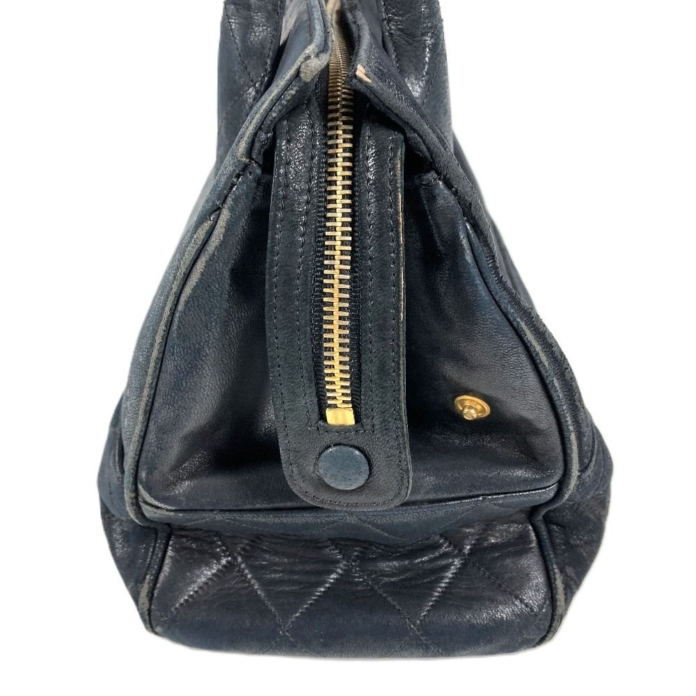 Chanel Handbag Stitch Logo Leather Black — view 4
