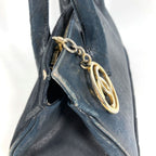 Chanel Handbag Stitch Logo Leather Black — view 5