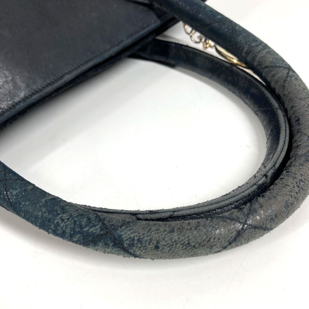 Chanel Handbag Stitch Logo Leather Black — view 6