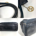 Chanel Handbag Stitch Logo Leather Black — view 7