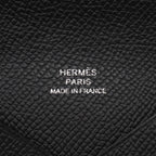 Hermes Calvi Card Case Holder Wallet Epsom Leather Black — view 5