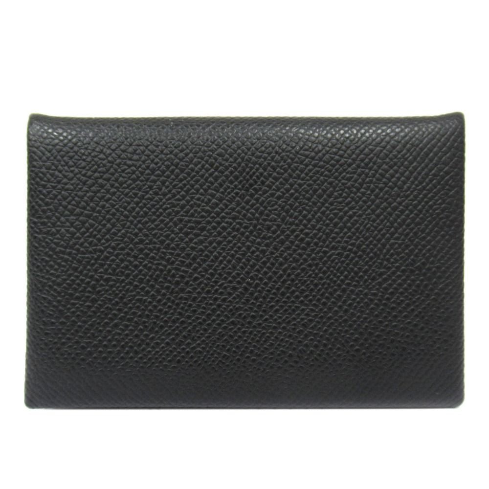 Hermes Calvi Card Case Holder Wallet Epsom Leather Black — view 2