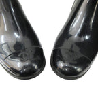 Chanel Camellia Rain Boots Shoes CC Logo Gold 36 Black — view 6