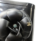 Chanel Camellia Rain Boots Shoes CC Logo Gold 36 Black — view 8