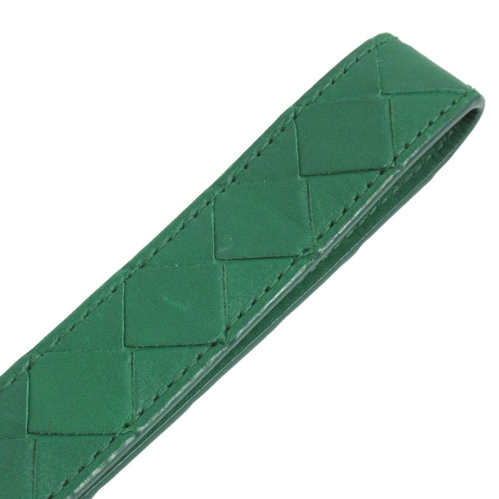 Bottega Veneta Key Ring Key Strap Intrecciato Leather Green — view 4