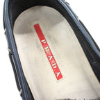 Prada Sport Leather Deck Shoes Vintage 6 Navy — view 6