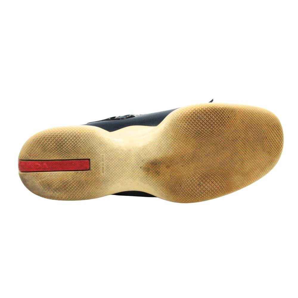 Prada Sport Leather Deck Shoes Vintage 6 Navy — view 3