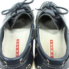 Prada Sport Leather Deck Shoes Vintage 6 Navy — view 7