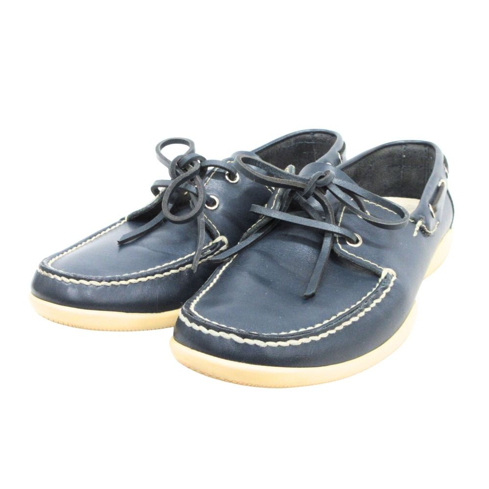 Prada Sport Leather Deck Shoes Vintage 6 Navy — view 4