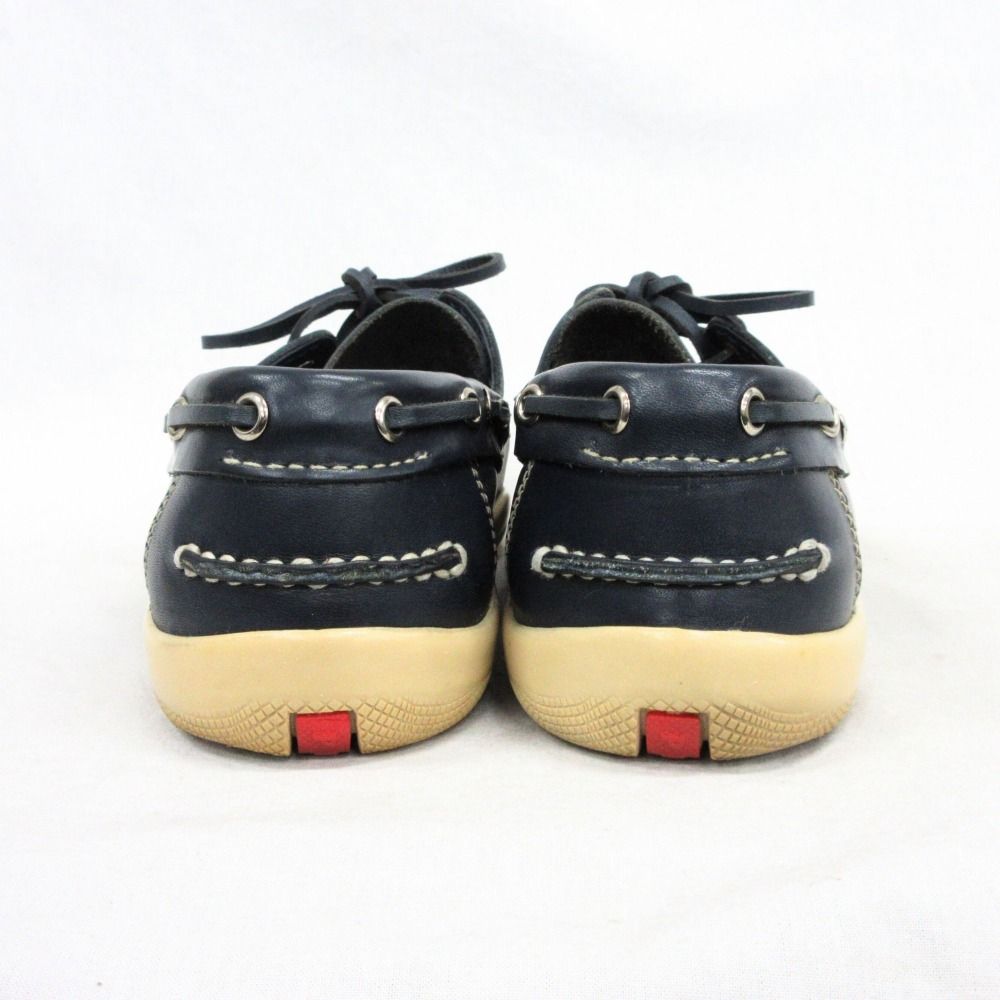 Prada Sport Leather Deck Shoes Vintage 6 Navy — view 5