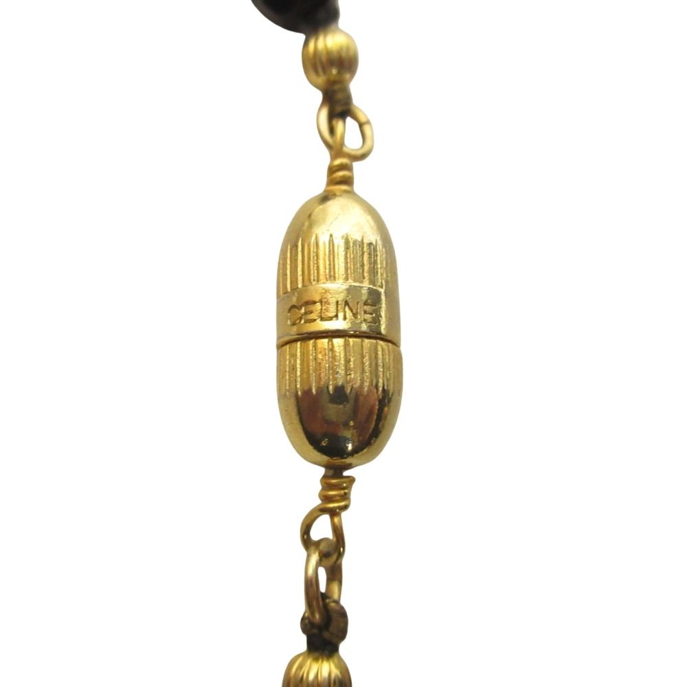 Celine Vintage Long Necklace 132 cm White Black — view 7