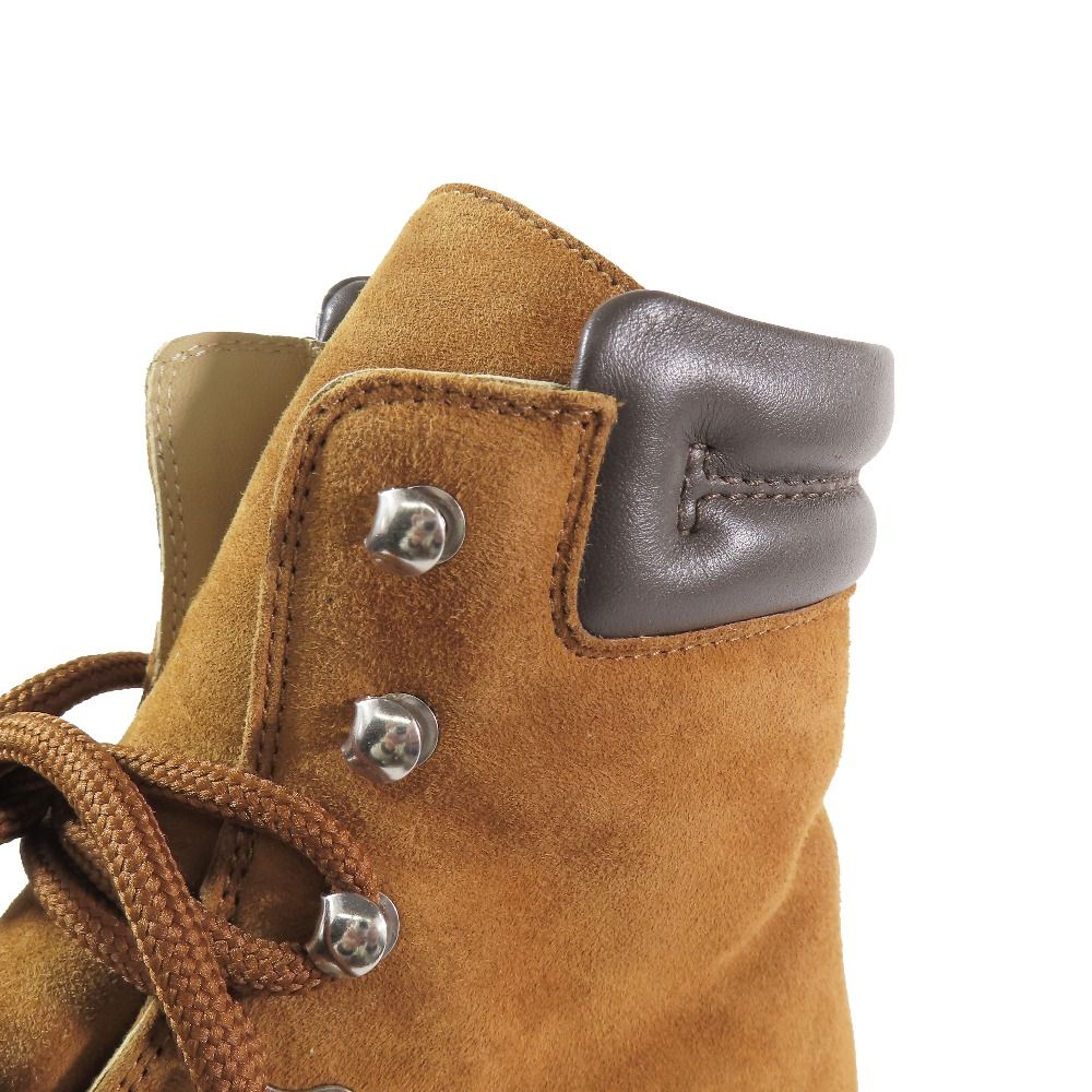 Hermes Discovery Ankle Boots Suede Leather Lace Up Shoes Brown — view 9