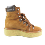 Hermes Discovery Ankle Boots Suede Leather Lace Up Shoes Brown — view 2