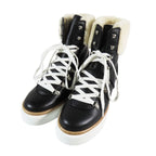 Hermes Flocon Ankle Shearling Boa Short Boots Sneakers Shoes Black — view 3