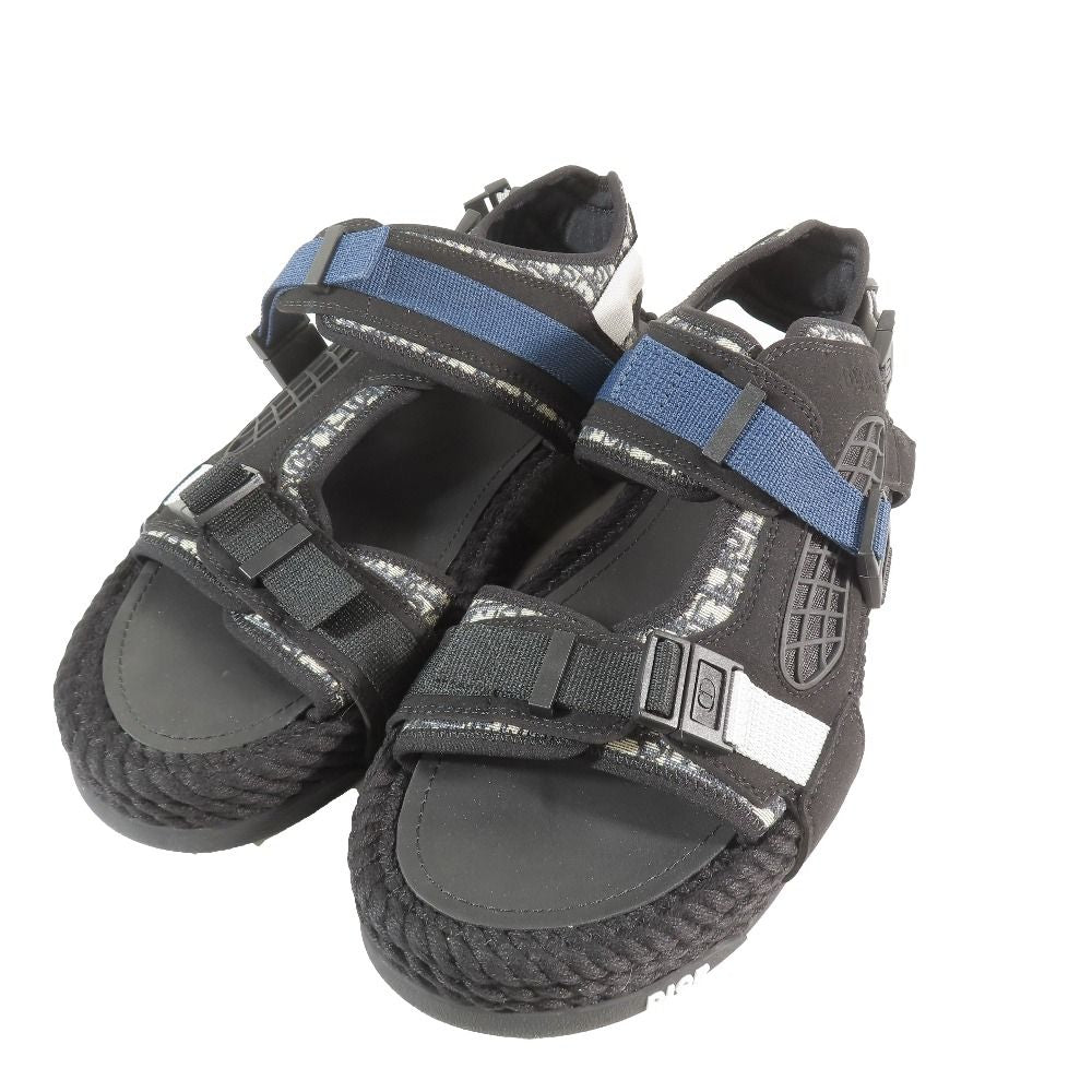 Dior Atlas Oak Belt Sandals Shoes Canvas Suede Black — view 3