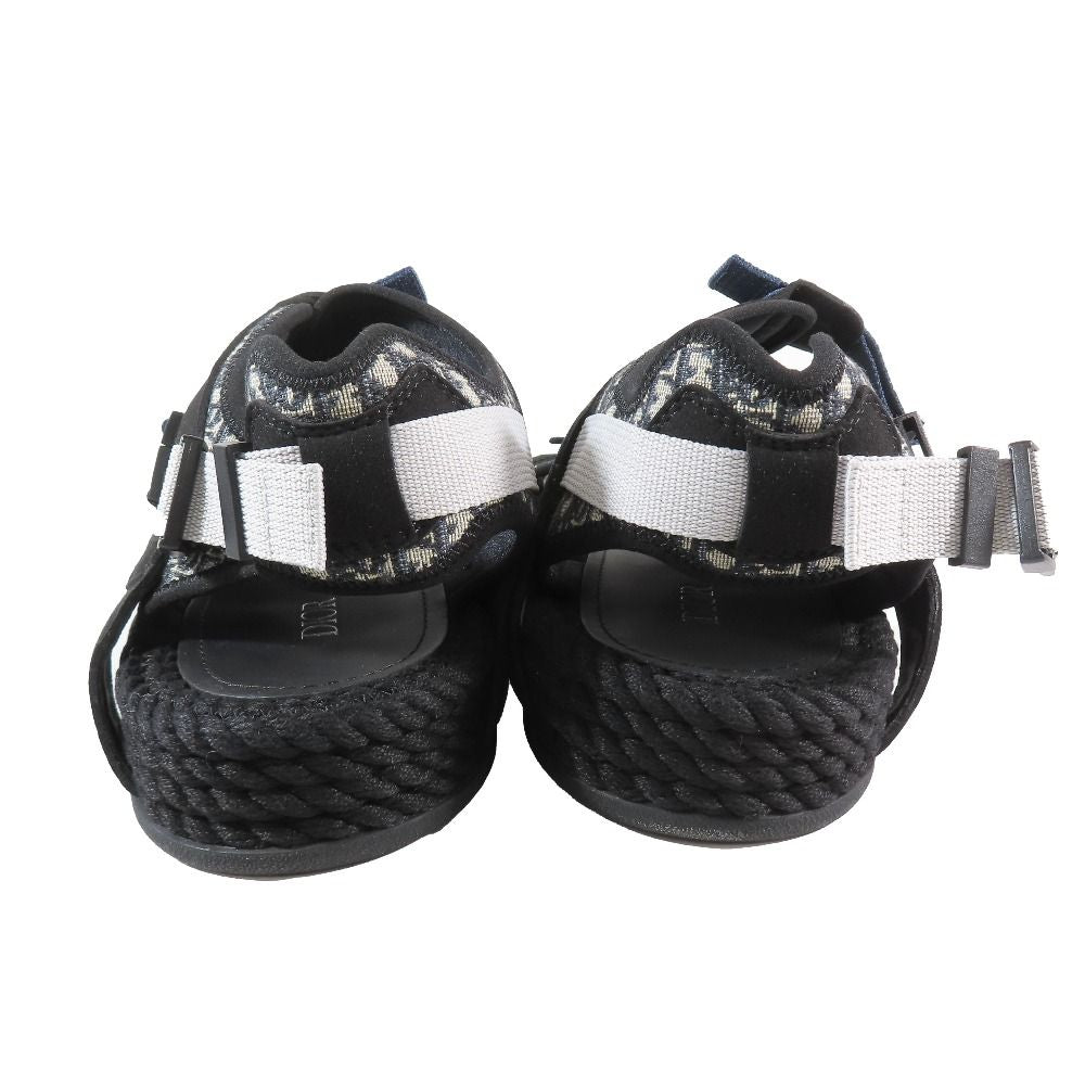 Dior Atlas Oak Belt Sandals Shoes Canvas Suede Black — view 5
