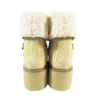 Hermes Suede Leather Shearling Short Boots Platform Belt Shoes Beige — view 5