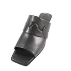 Hermes Hanna 95 Chene Gourmet Motif Leather Sandals Shoes Black — view 4