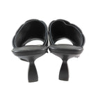 Hermes Hanna 95 Chene Gourmet Motif Leather Sandals Shoes Black — view 5