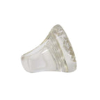 Chanel Vintage Rhinestone CC Logo Clear Round Ring Transparent — view 5
