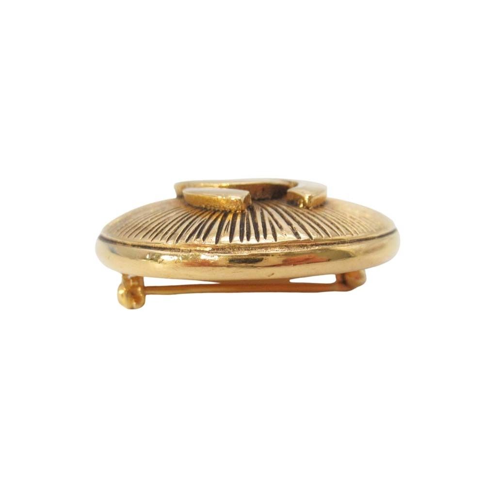 Chanel Vintage CC Logo Circle Brooch Round — view 3