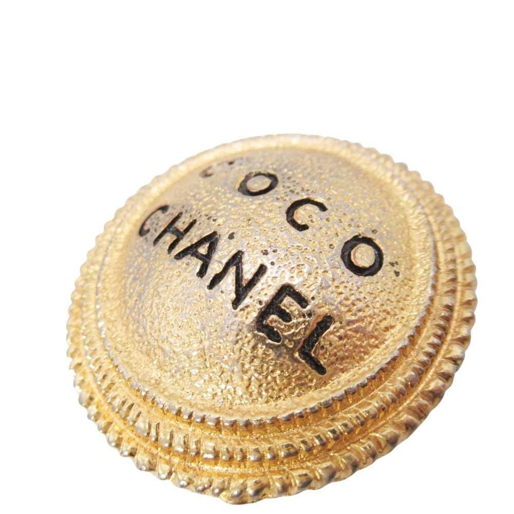 Chanel Vintage Coco Logo Circle Earrings Large Round — view 6