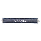 Chanel Vintage Cutoff Denim Bracelet Logo Bangle Indigo Silver — view 2