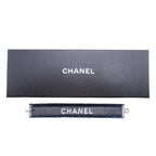 Chanel Vintage Cutoff Denim Bracelet Logo Bangle Indigo Silver — view 4