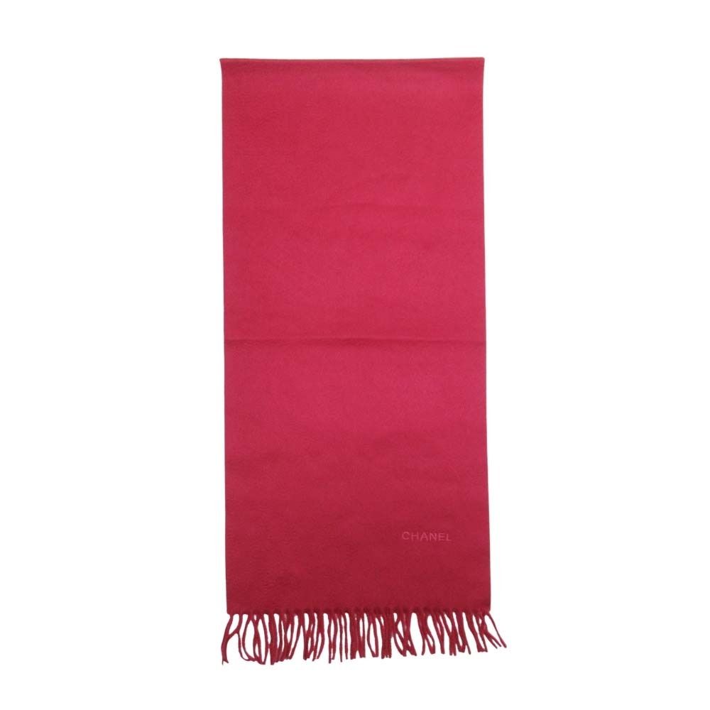 Chanel Cashmere Scarf Oval Shawl Logo Embroidery Bordeaux — view 2