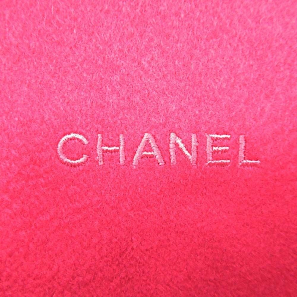 Chanel Cashmere Scarf Oval Shawl Logo Embroidery Bordeaux — view 3