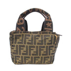 Fendi Vintage Zucca Pattern Mini Handbag FF Logo All Purse Brown — view 3