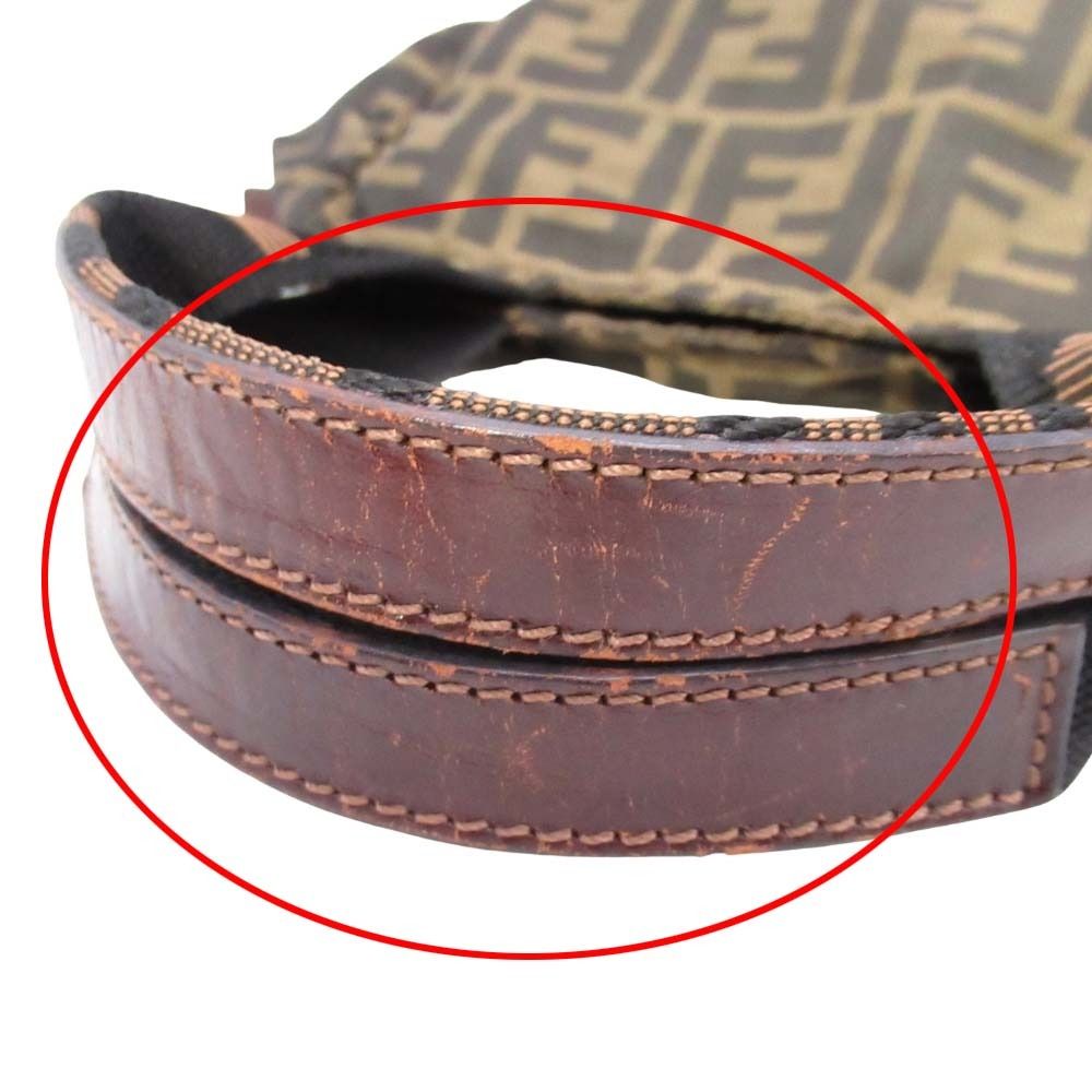 Fendi Vintage Zucca Pattern Mini Handbag FF Logo All Purse Brown — view 7