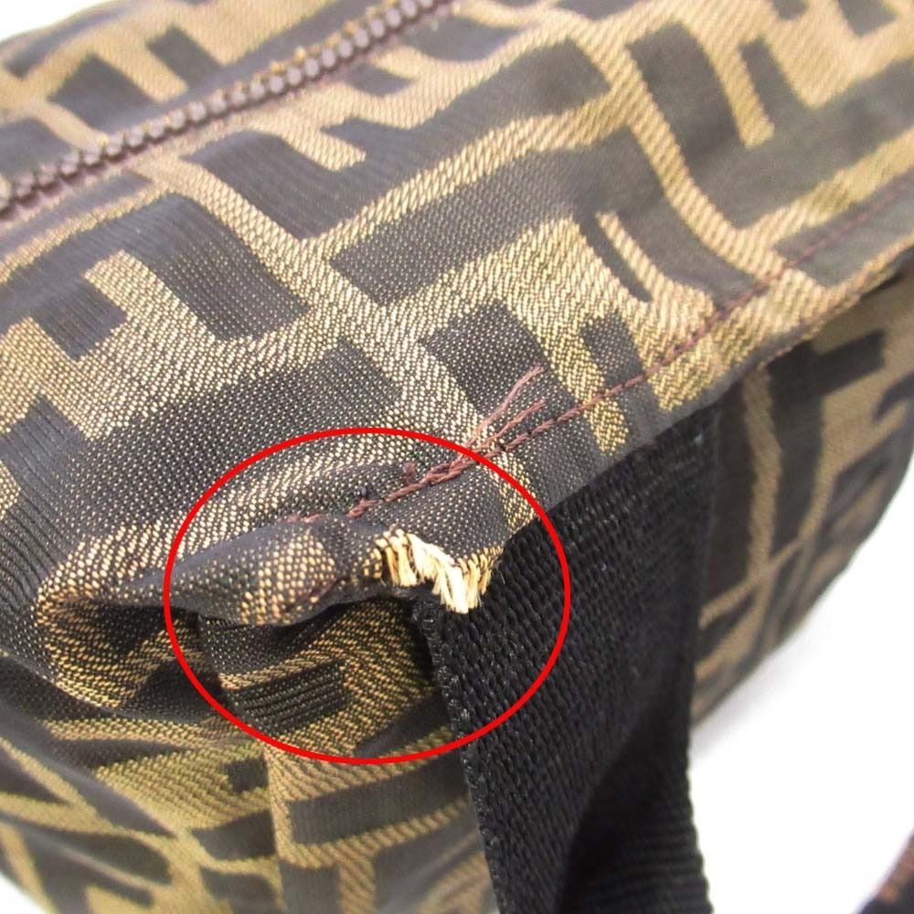 Fendi Vintage Zucca Pattern Mini Handbag FF Logo All Purse Brown — view 8
