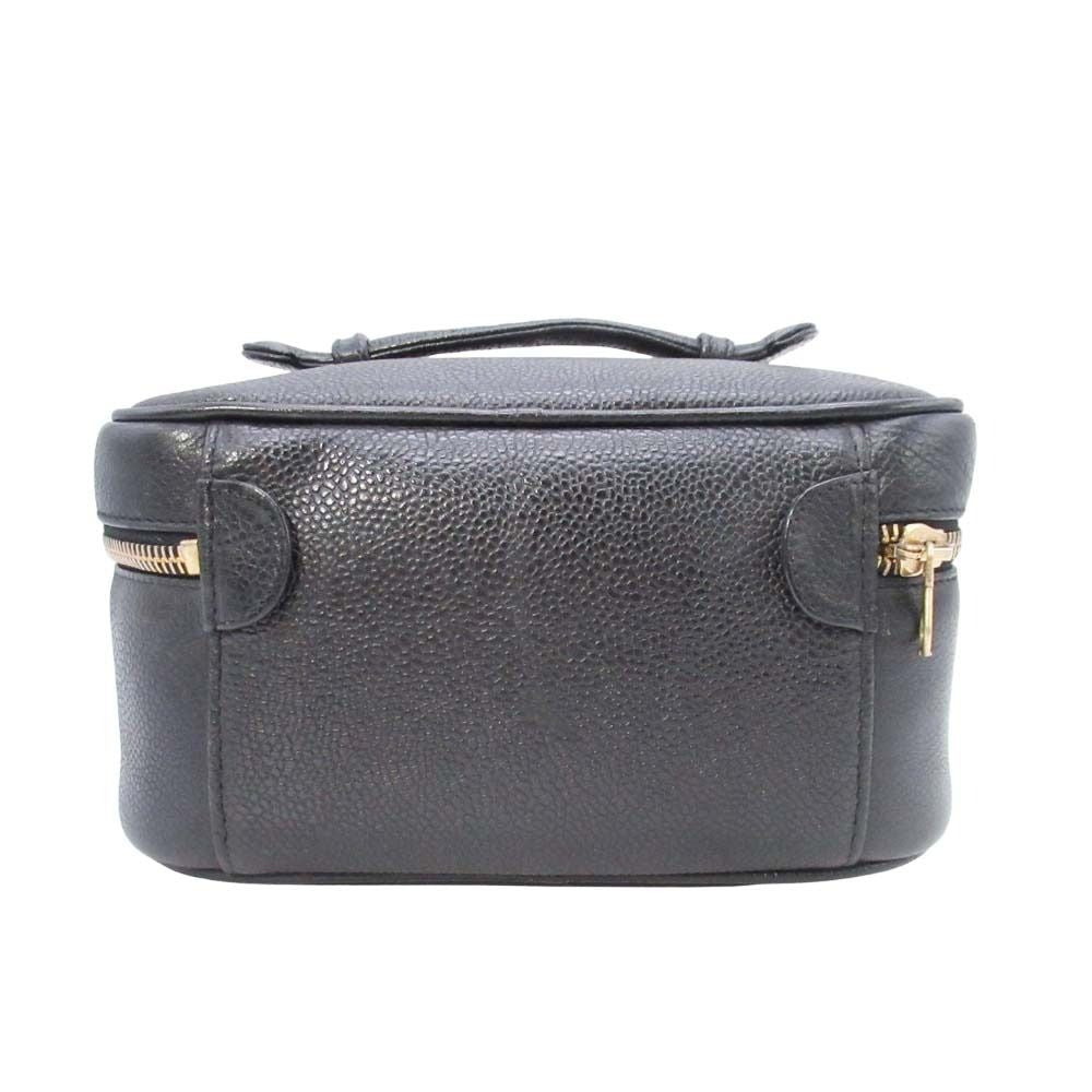 Chanel Vintage Caviar Leather Vanity CC Logo Stitch Side Pouch — view 3