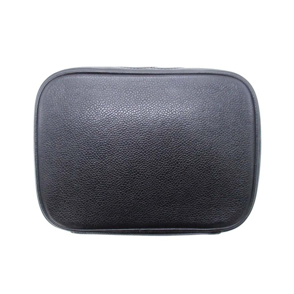 Chanel Vintage Caviar Leather Vanity CC Logo Stitch Side Pouch — view 6