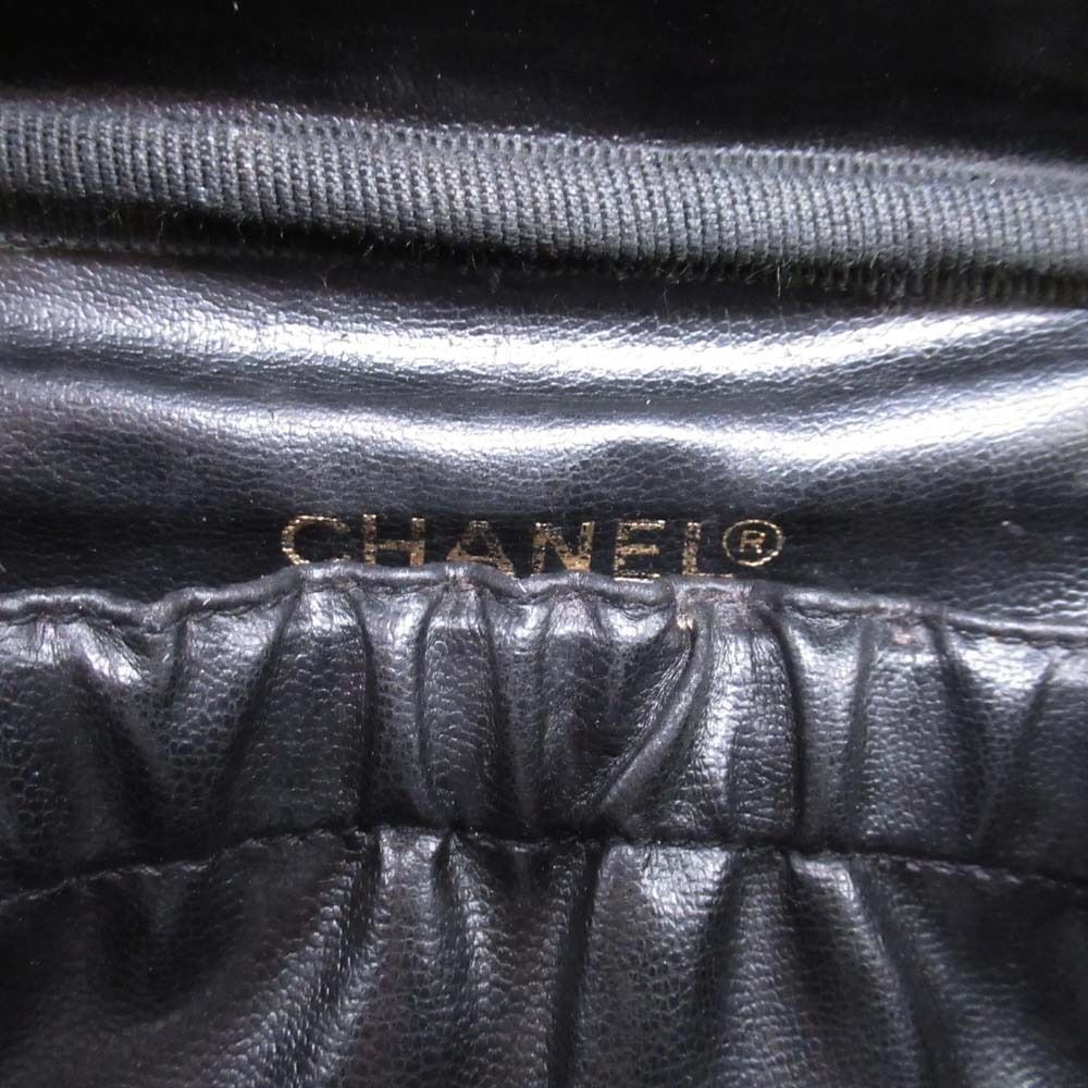 Chanel Vintage Caviar Leather Vanity CC Logo Stitch Side Pouch — view 9