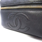 Chanel Vintage Caviar Leather Vanity CC Logo Stitch Side Pouch — view 8
