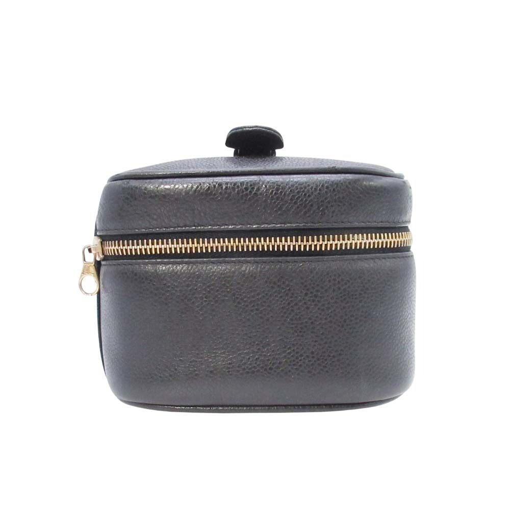 Chanel Vintage Caviar Leather Vanity CC Logo Stitch Side Pouch — view 4