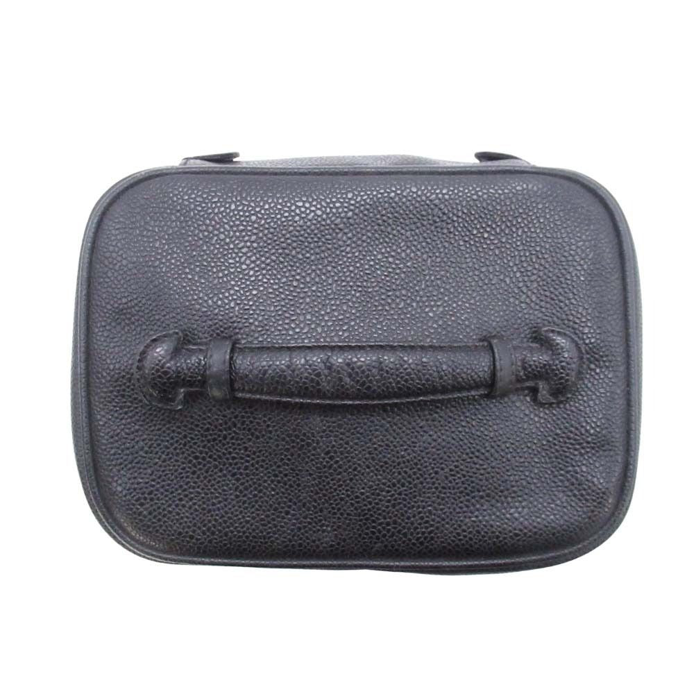 Chanel Vintage Caviar Leather Vanity CC Logo Stitch Side Pouch — view 5