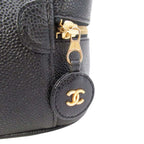Chanel Vintage Caviar Leather Vanity CC Logo Stitch Side Pouch — view 9