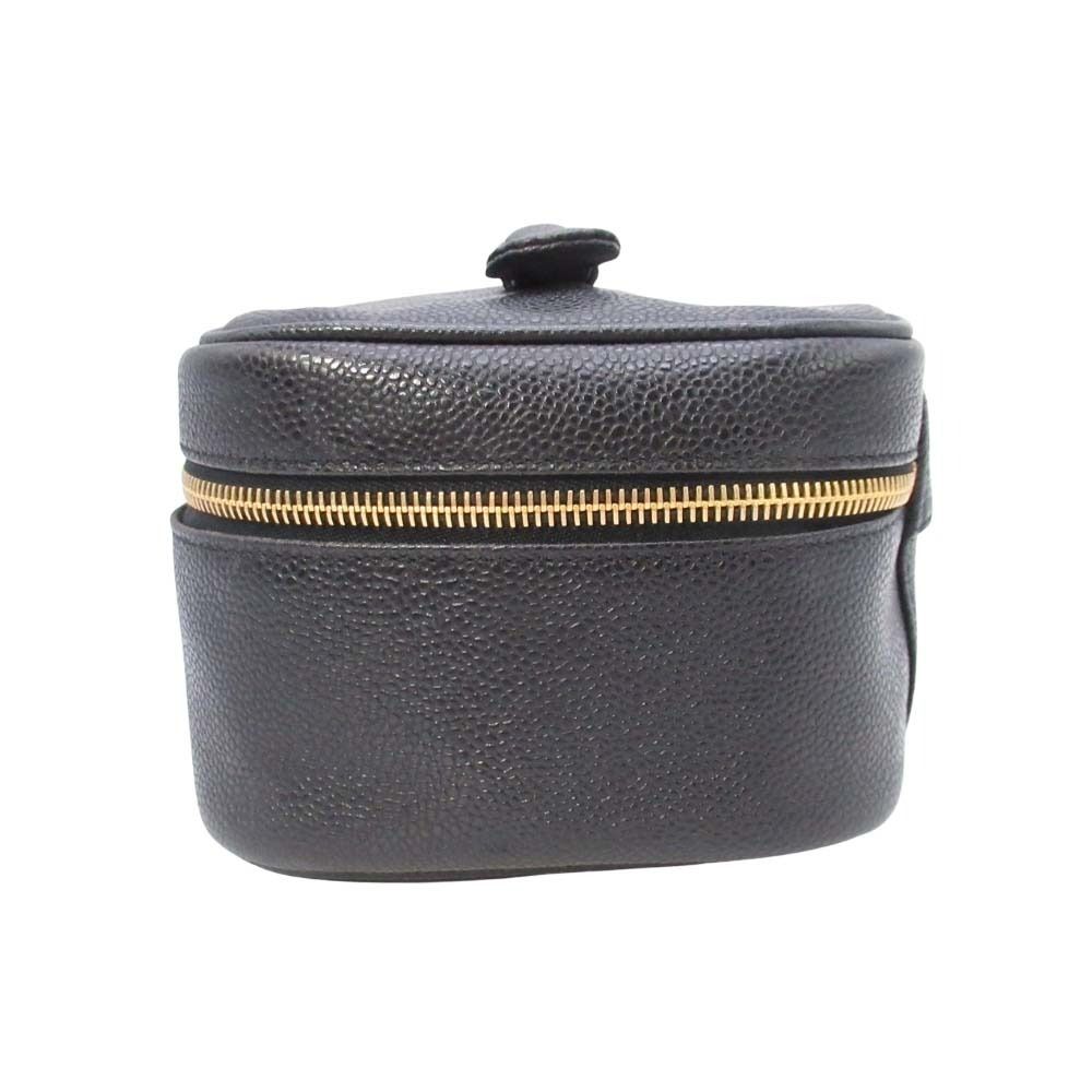 Chanel Vintage Caviar Leather Vanity CC Logo Stitch Side Pouch — view 2