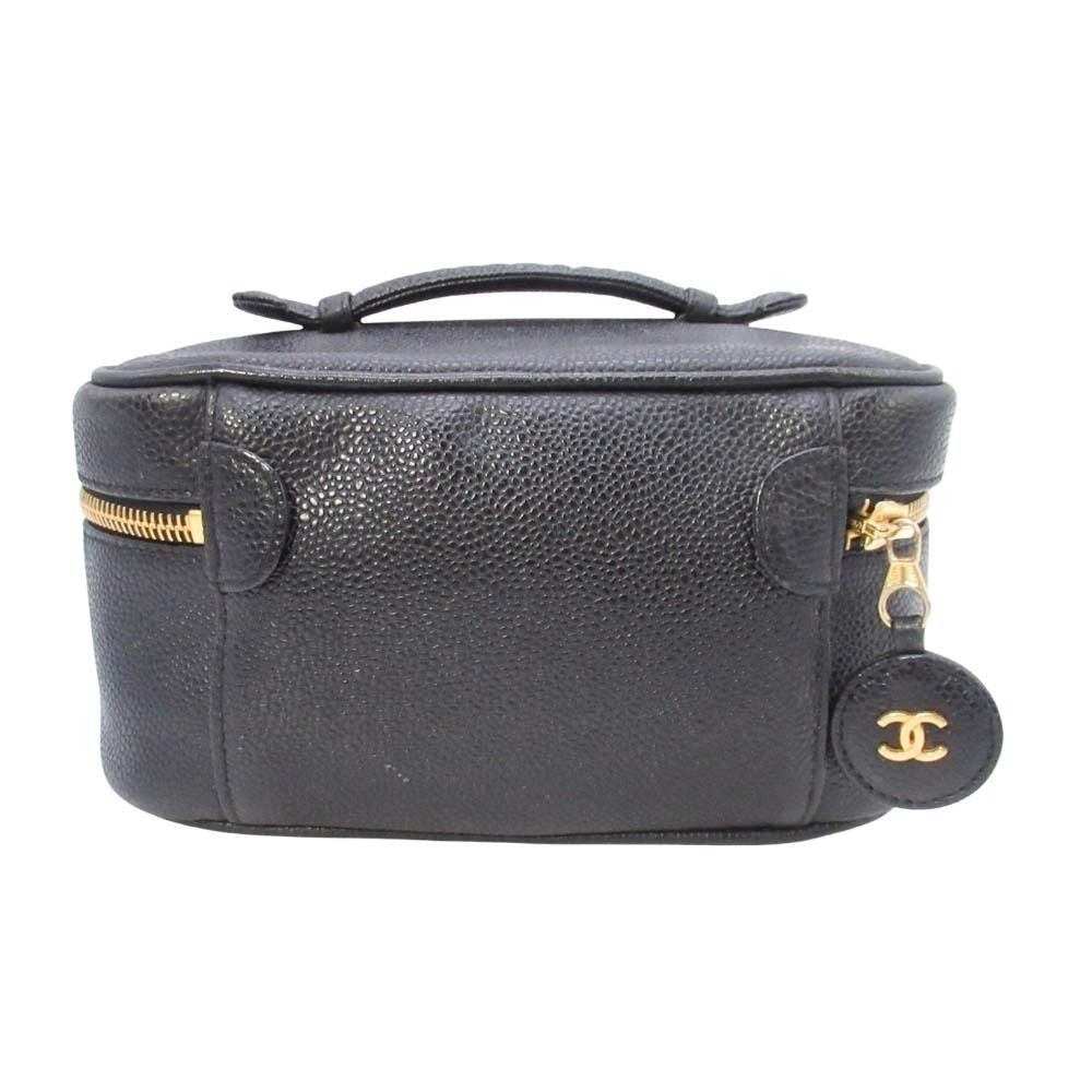 Chanel Vintage Caviar Leather Vanity CC Logo Stitch Side Pouch — view 3