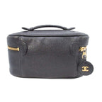 Chanel Vintage Caviar Leather Vanity CC Logo Stitch Side Pouch — view 3
