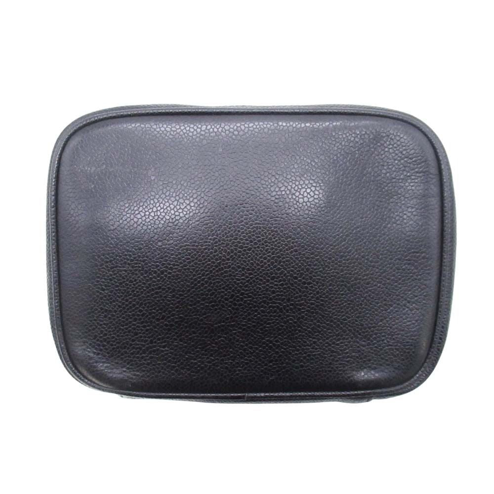 Chanel Vintage Caviar Leather Vanity CC Logo Stitch Side Pouch — view 6
