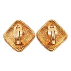 Chanel Vintage Gripoix Earrings Costume Gold Green — view 2