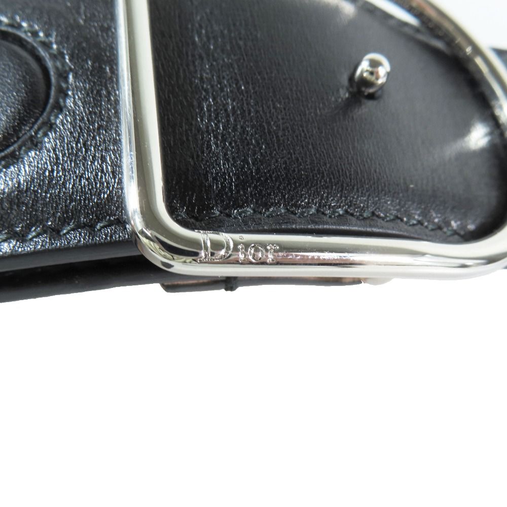 Dior Dlogo Buckle Leather Belt Black Silver — view 8